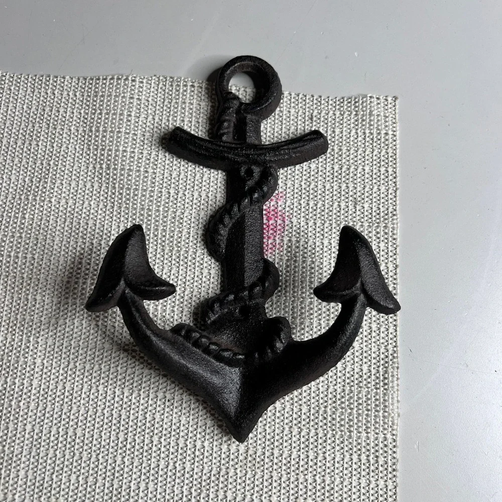 Cast Iron Anchor Wall‎ Hook Nautical Maritime Rope Decor Black Coat Towel Hanger